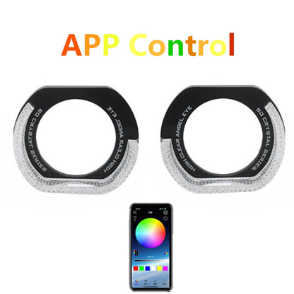 3" RGB LED Angel Eyes Halo Rings for Headlight (Rectangular)