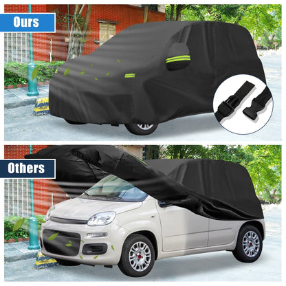 Waterproof Car Cover for Fiat Panda (2003–2022) Black, Zippered