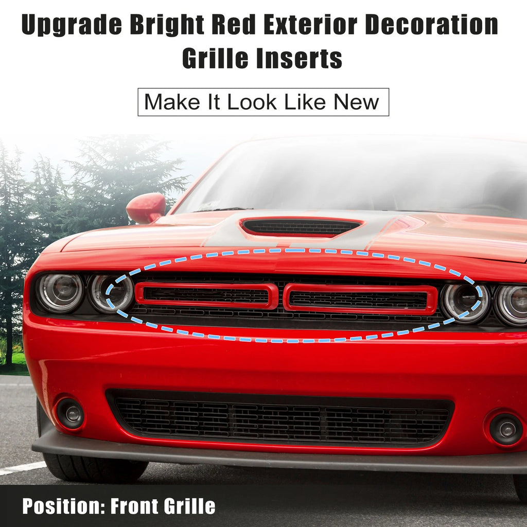 Front Grille Mesh Insert Trim for Dodge Challenger (2015–2022) Red