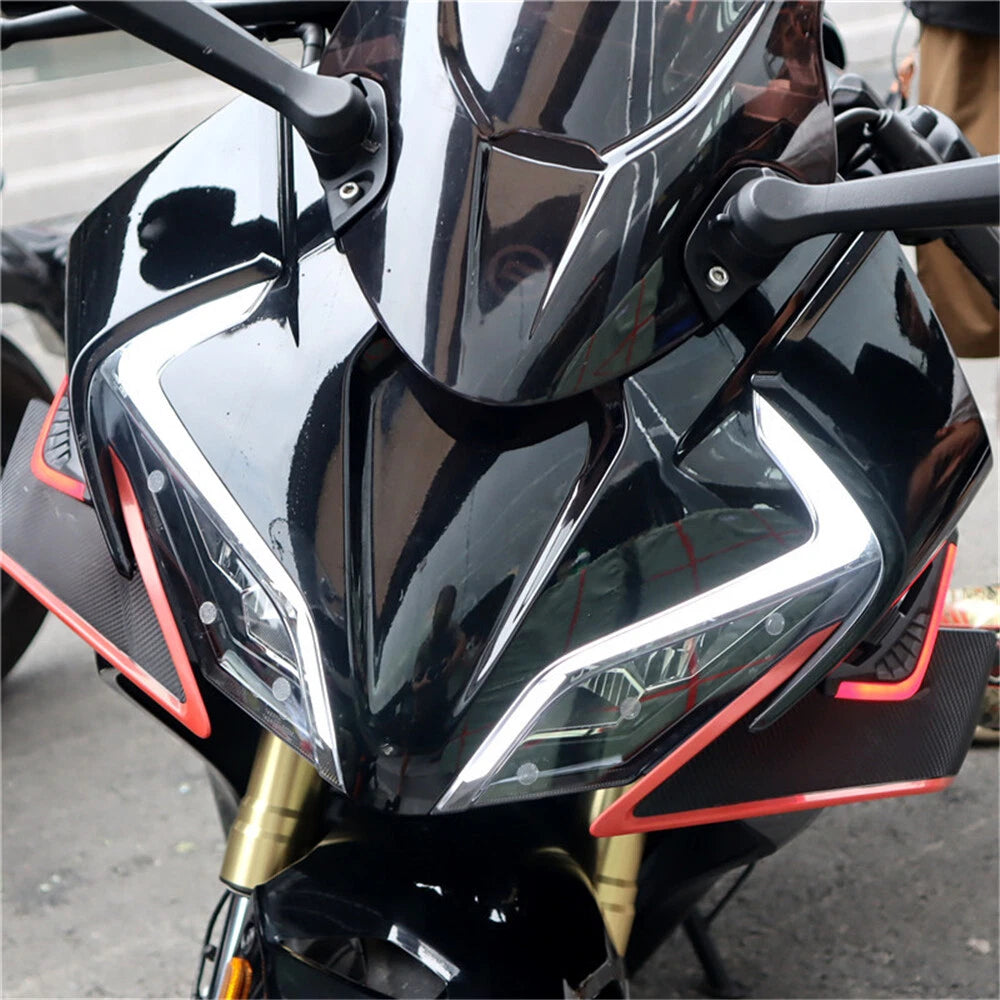 2Pcs Front Side Spoilers with Light for Motorcycle
