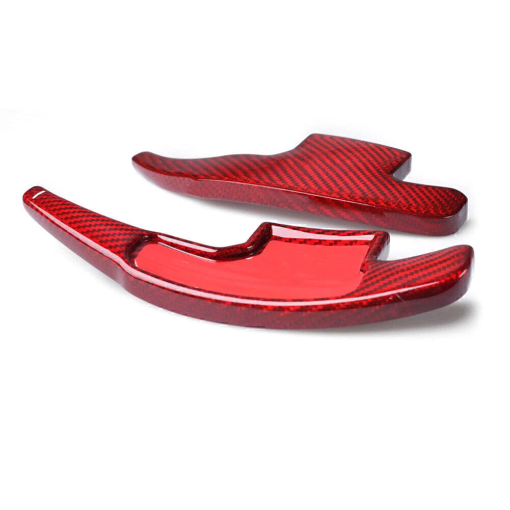 Steering Wheel Paddle Shift Extensions for Ford Mustang (2015–2017) Carbon Fiber Red