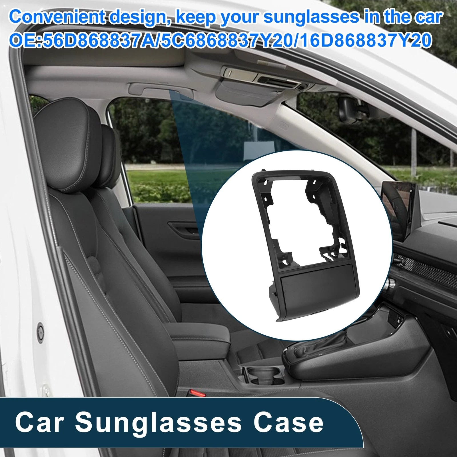Car Sunglasses Case for Volkswagen Jetta Vento MK6 (2011–2014) Black