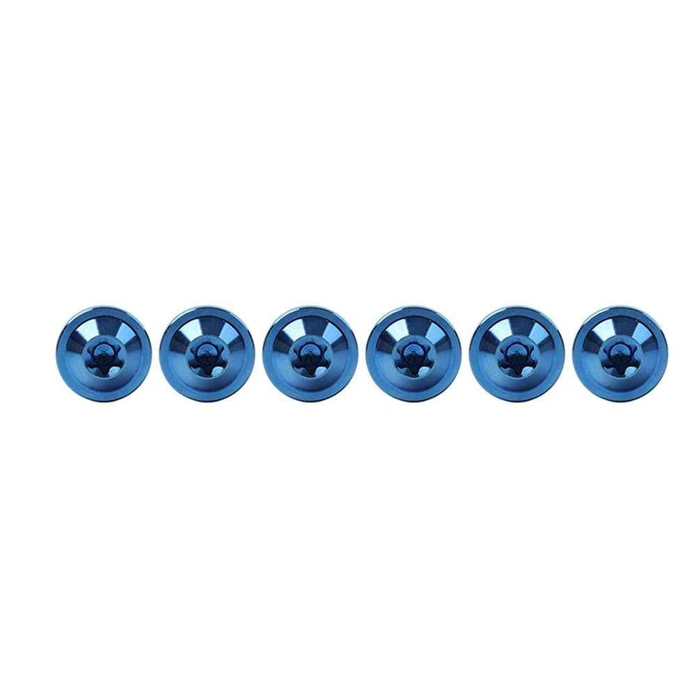 Set of 6 Blue Titanium M5x25mm Torx Head Screws for Motorcycle