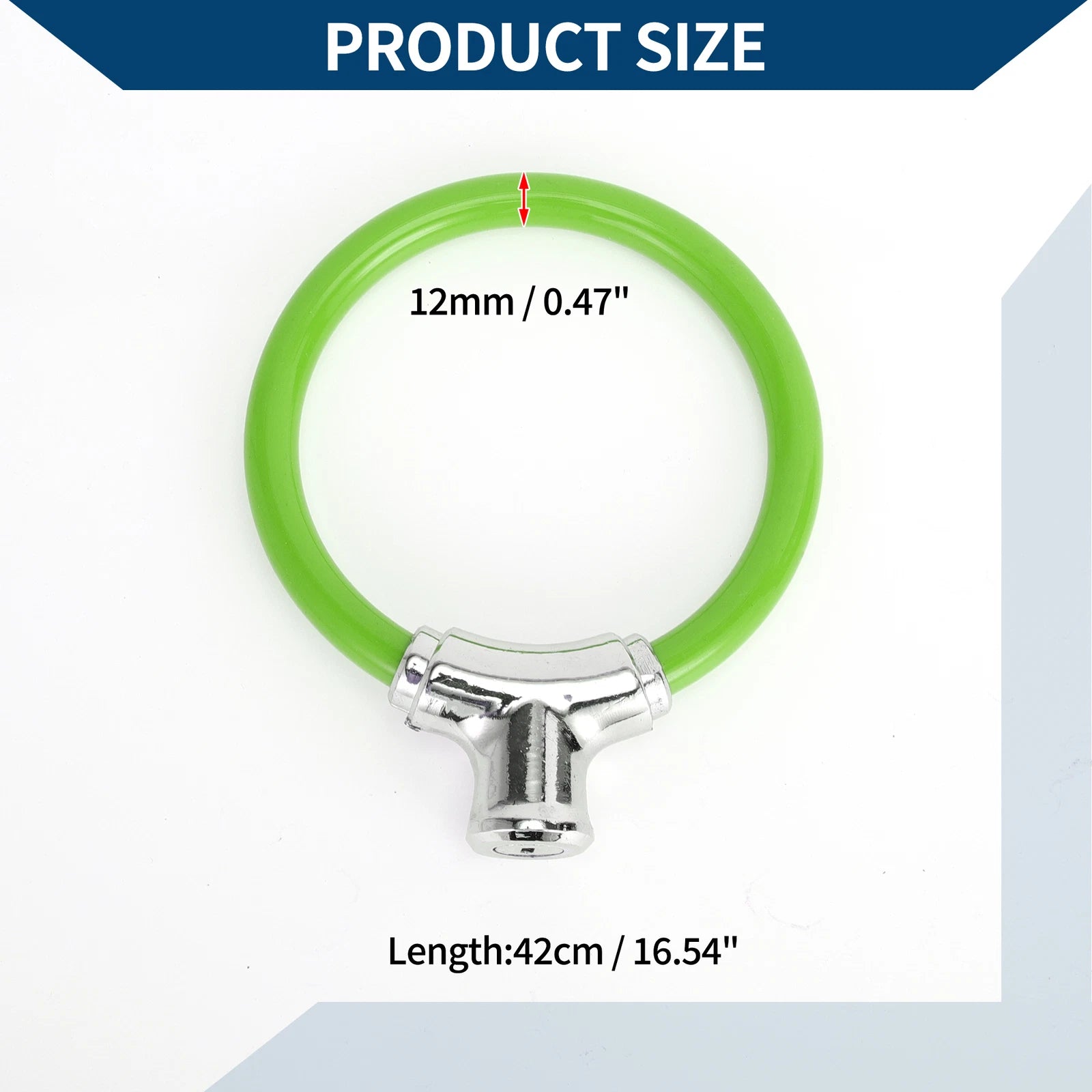 Portable Ring Cable Lock for Bicycle (42cm) - Anti-Theft Mini Lock Green