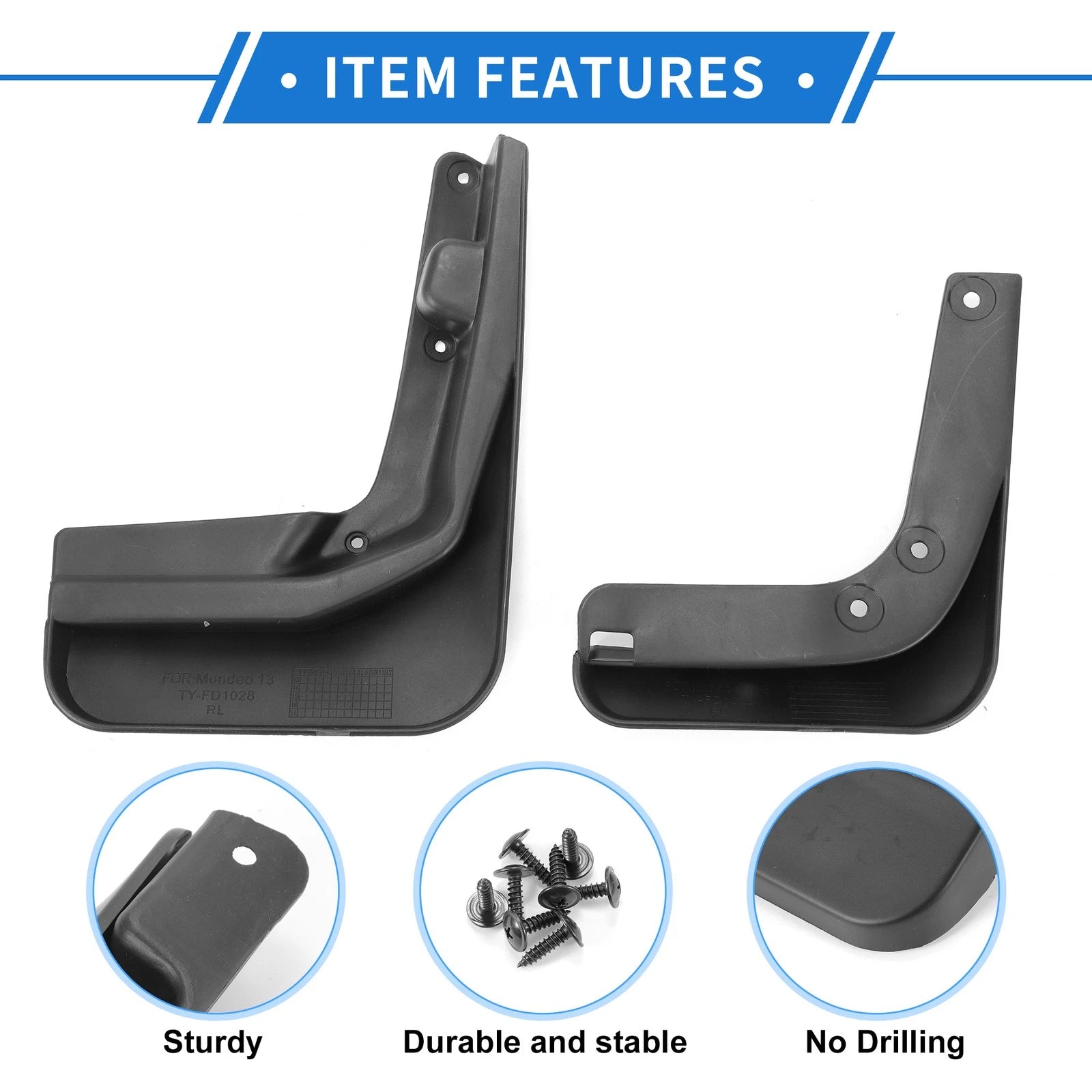 Mud Flap Splash Guard Set for Ford Mondeo MK5 (2013–2022)