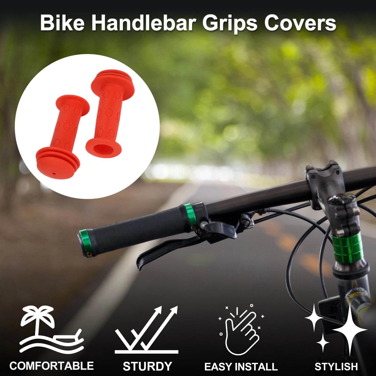Bike Handlebar Grip Covers 95mm Lightweight for MTB (Orange) Pair (1)