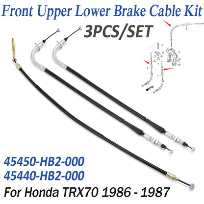 3PCS Brake Cable Kit for Honda TRX70 (1986–1987)