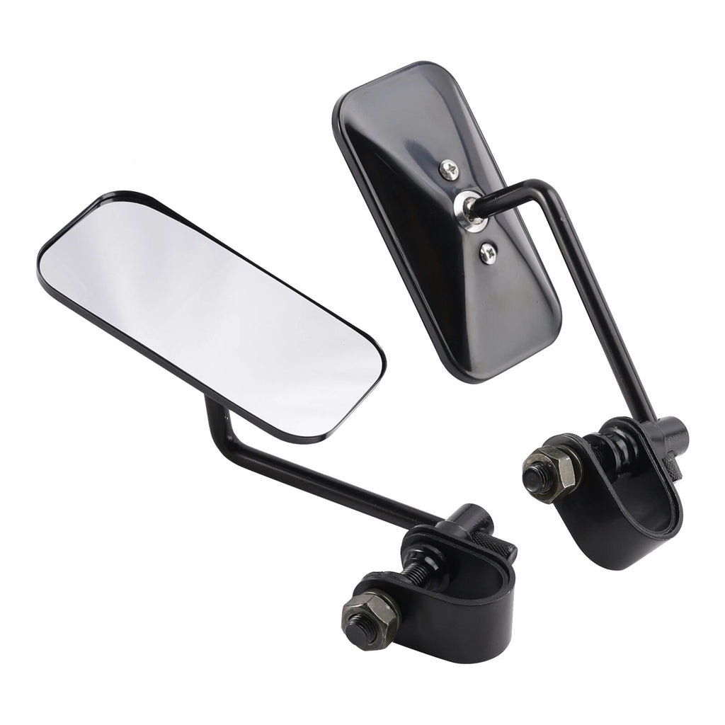 Retro Rectangular Clamp On Black Mirrors for Honda CB250 CB350 CB450 CB750 (1970–1980)