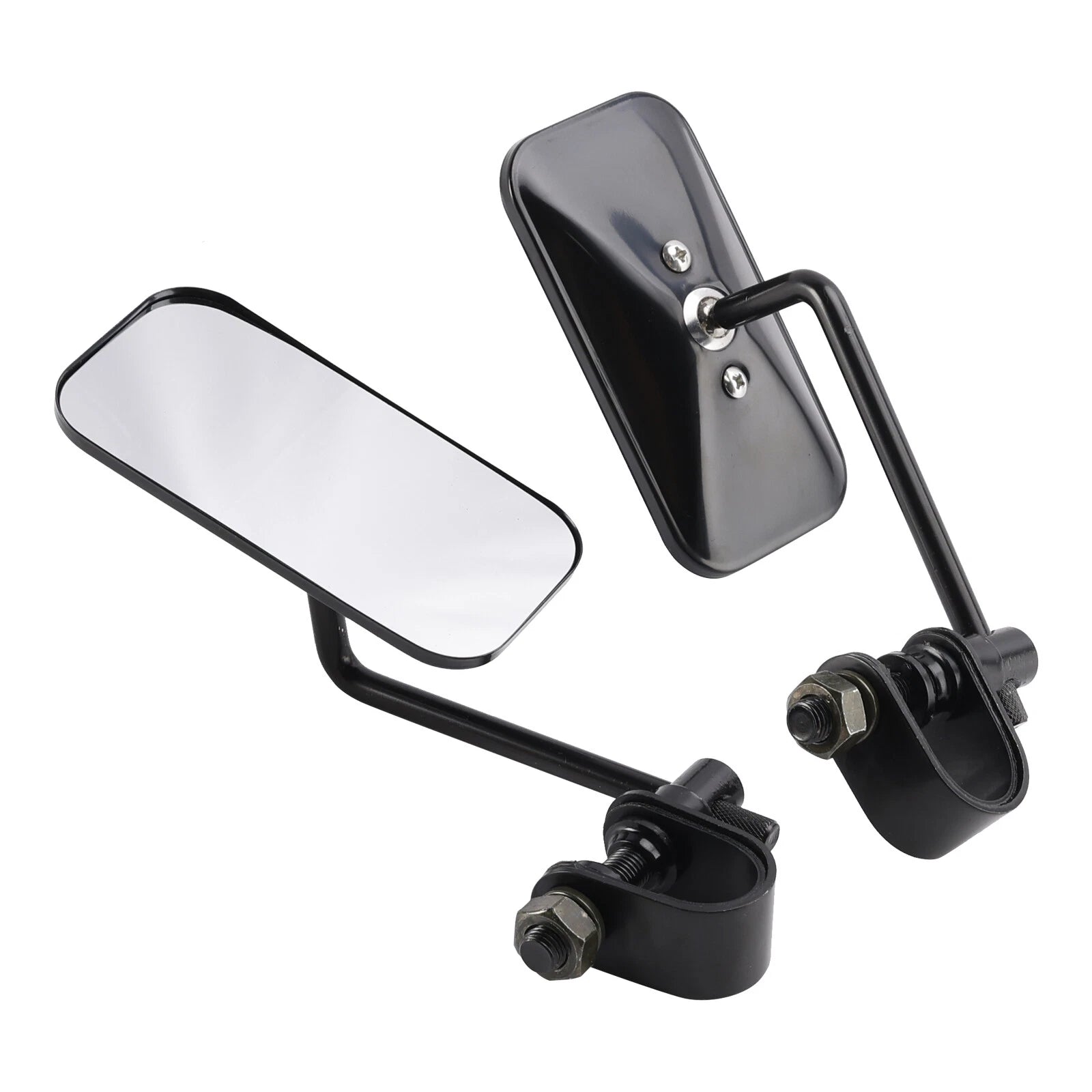 Retro Rectangular Clamp On Black Mirrors for Honda CB250 CB350 CB450 CB750 (1970–1980)