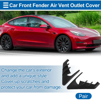 Front Fender Air Outlet Vent Cover Trim for Tesla Model 3 (2020–2023) ABS Matte Black