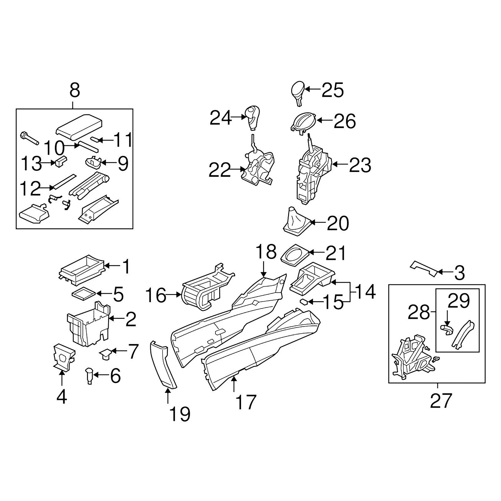 Shift Lever Trim Panel for Honda Civic (2006–2011) Silver