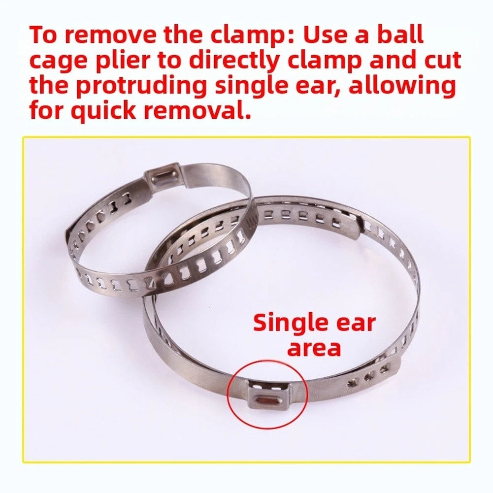 Adjustable Stainless Steel Clamp for CV Joint Boot Hose (Wide Size Range)