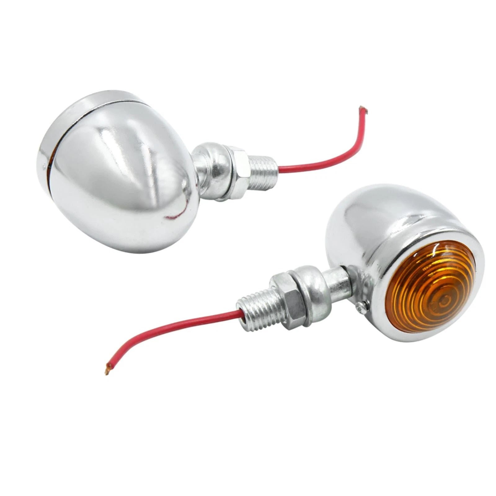 Turn Signal Indicator Blinker Light for Motorcycle (Metal Shell, Orange)