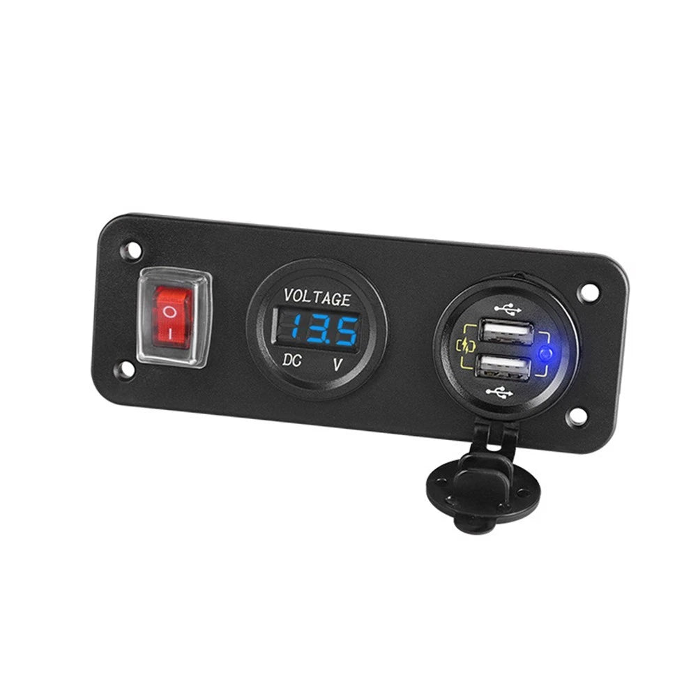 Dual USB Socket Panel for Outdoor Adventures (Waterproof, Dustproof)