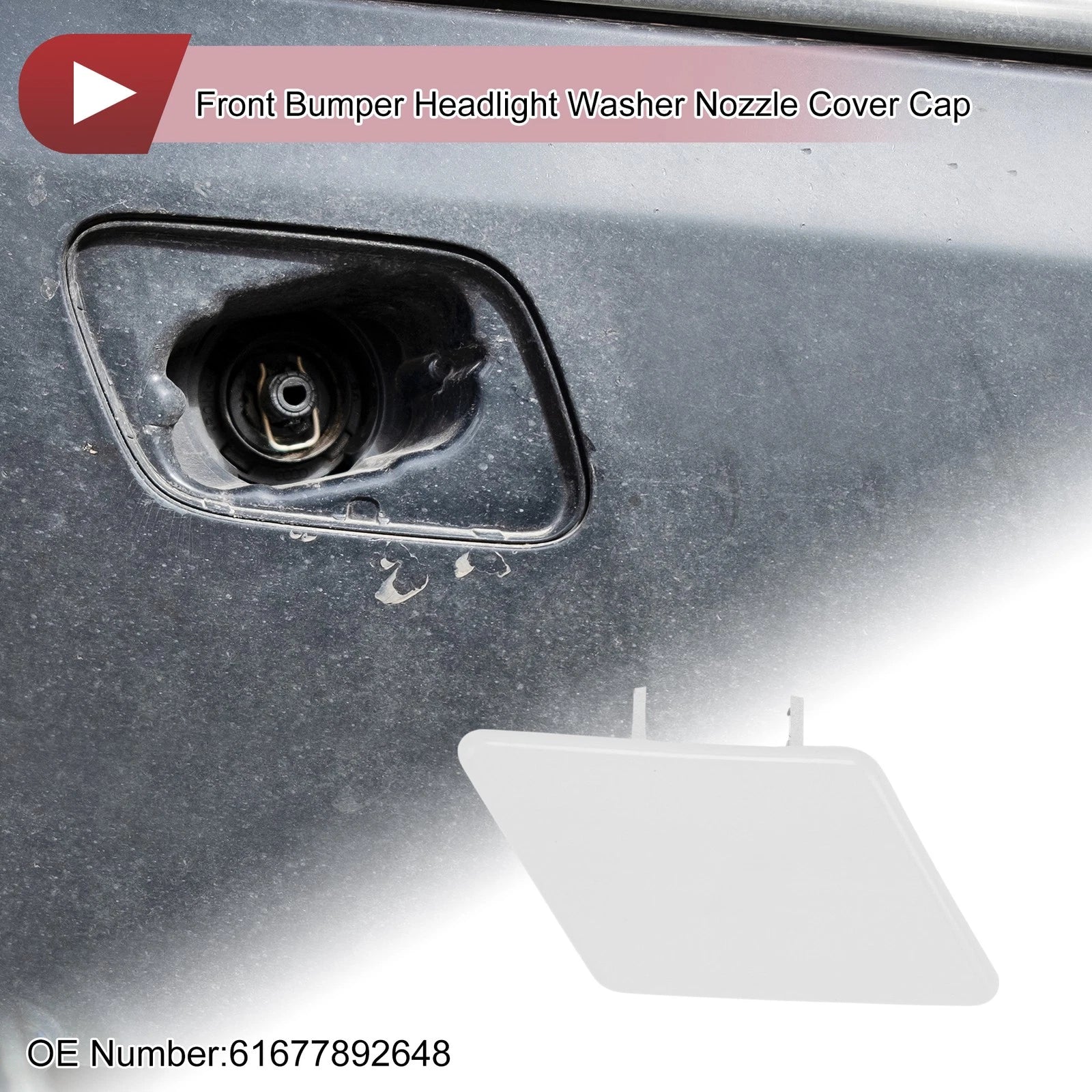 Headlight Washer Nozzle Cover Cap Replacement for BMW 328i (2011–2019)