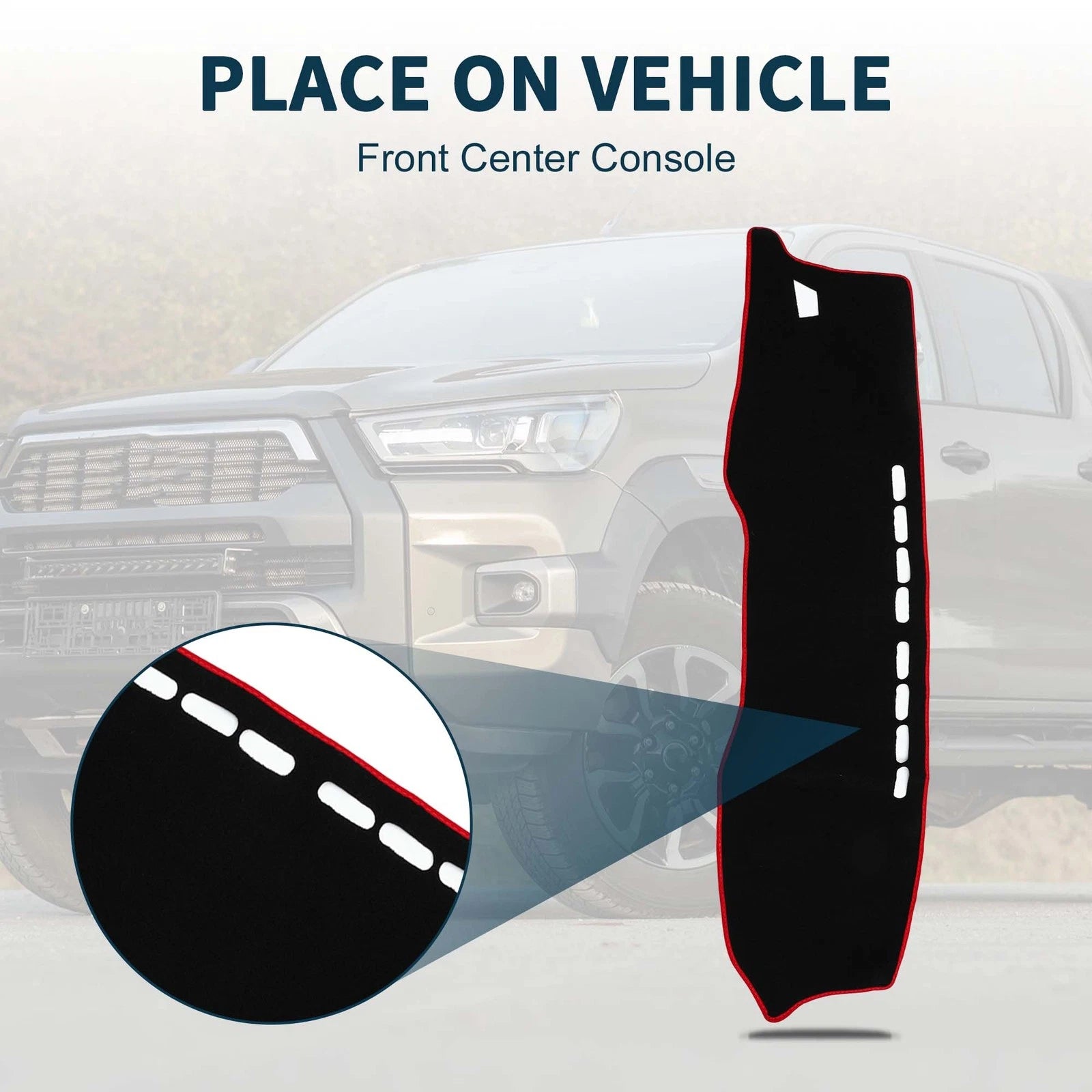 Dashboard Dash Cover Mat for Toyota Hilux (2017–2020) with Sticker 1 Set