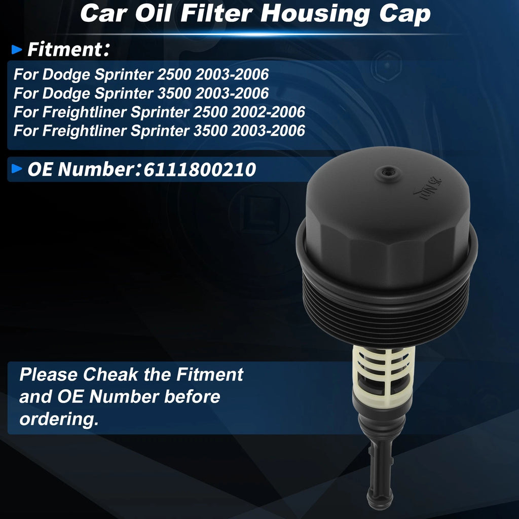 Oil Filter Housing Cap for Dodge Sprinter 2500 (2003–2006) 6111800210