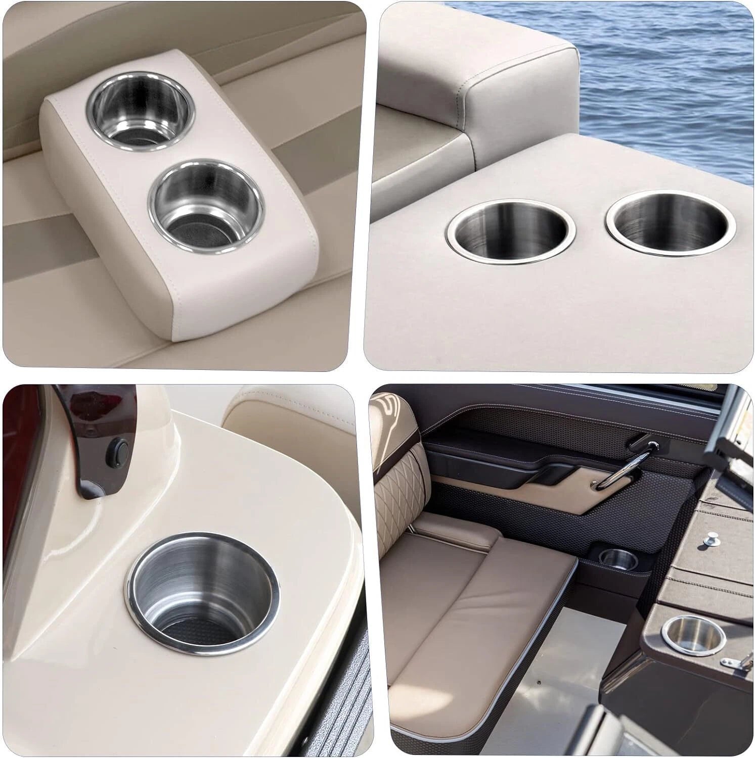 5 Pack Stainless Steel Cup Drink Holder for Marine Boat RV Camper