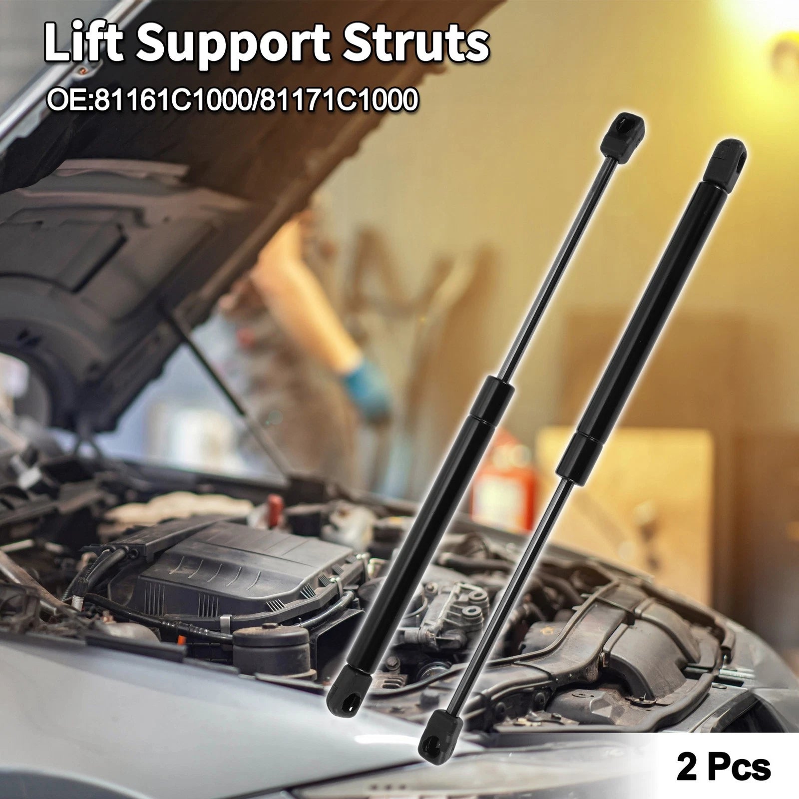 Front Hood Lift Supports Struts Replacement for Hyundai Sonata Sedan (2015–2017)