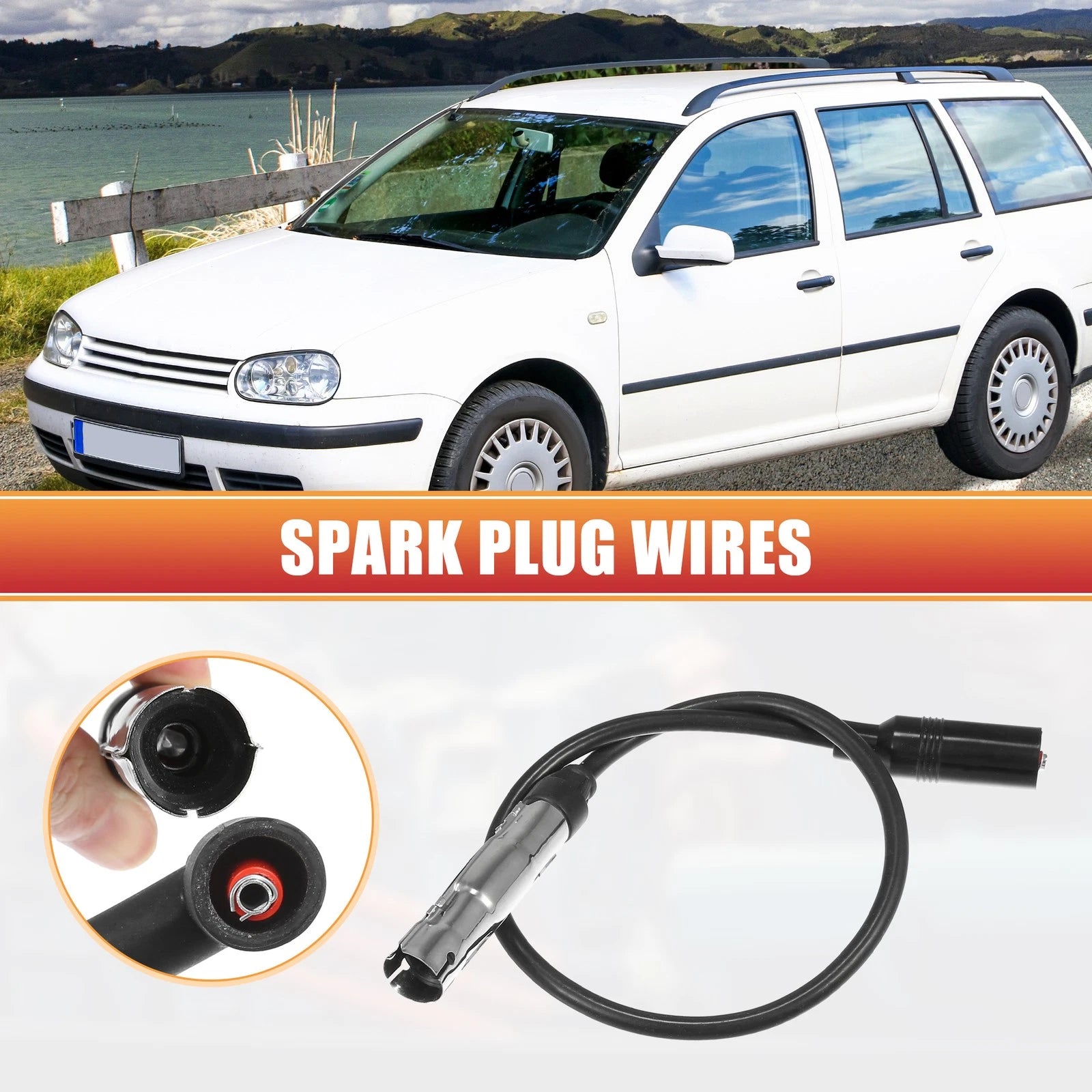 5 Pcs Spark Plug Wire Set Replacement for Volkswagen Jetta (2011–2018)
