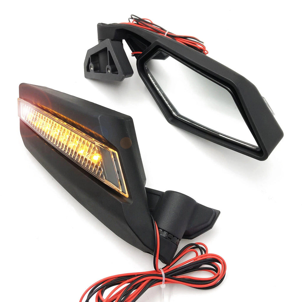 Racing Side Mirrors with LED Light for Can-Am Maverick X3 & Max (2017–2019)