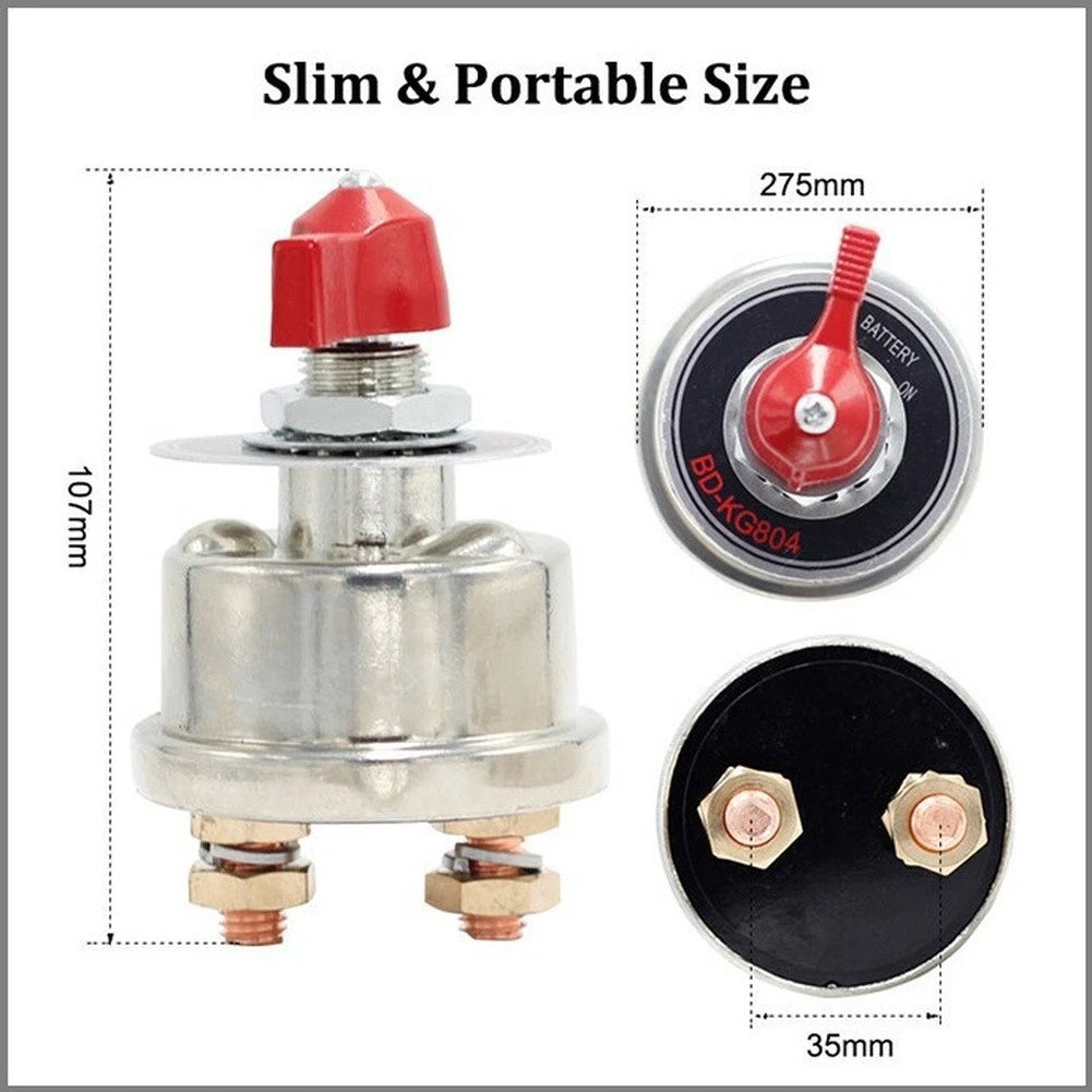 Compact Battery Isolation Switch 316 Stainless Steel for Vehicle Power Control