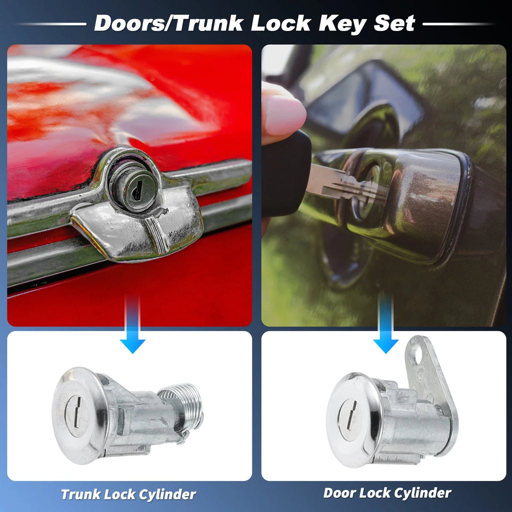 Door and Trunk Lock Cylinders Kit for Lincoln Thunderbird (1970–1986)