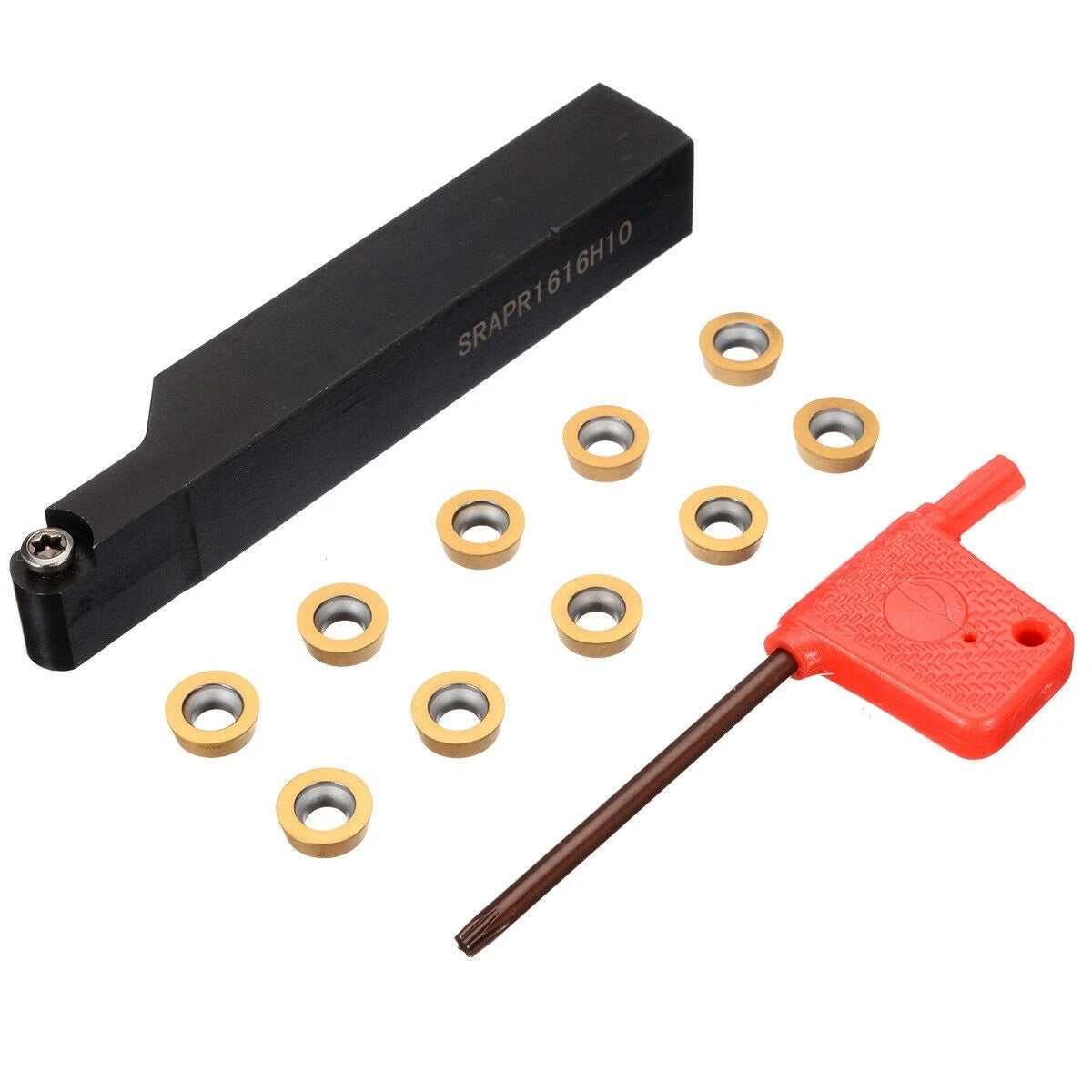 Face Milling Tool Holder with 10 RPMT10T3MO Carbide Inserts for Lathe