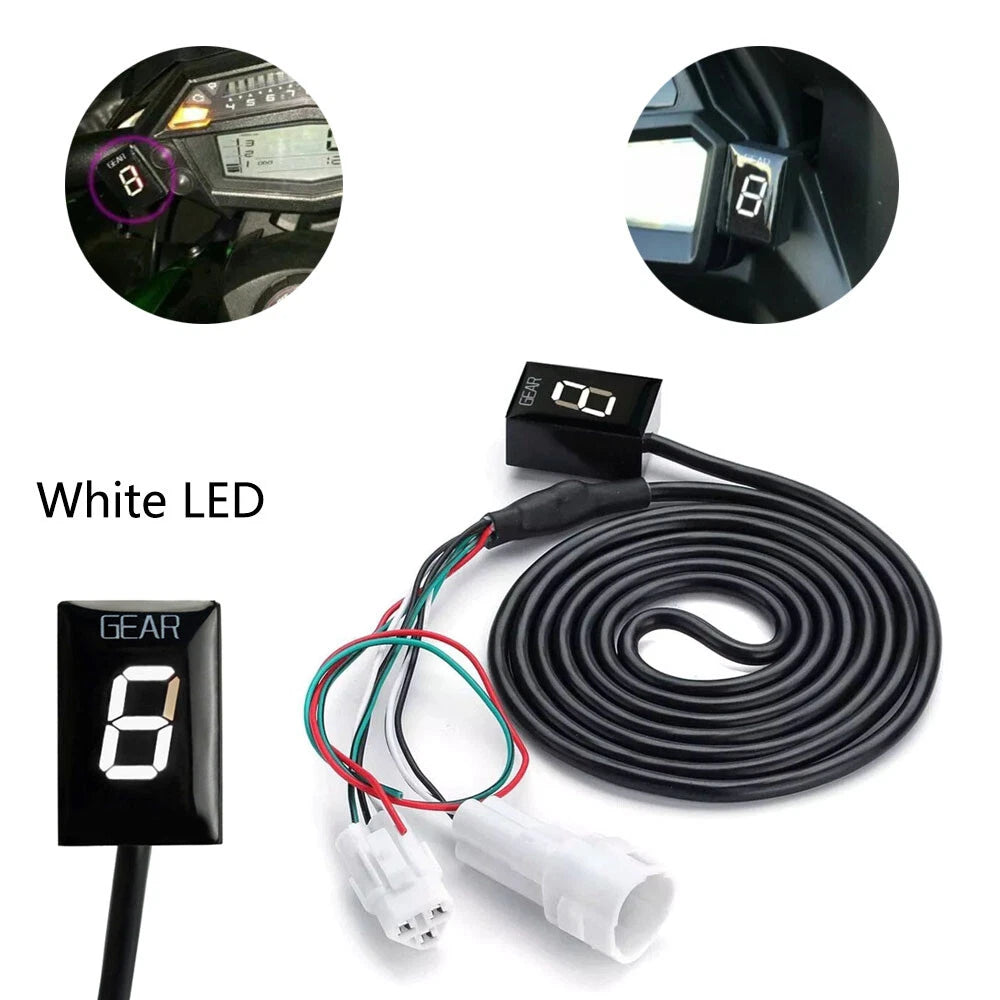 White LED Gear Indicator for Yamaha FZ6, 6R, YZFR1, R6, WR250R, FZN150, XJ6 (2004–2023)