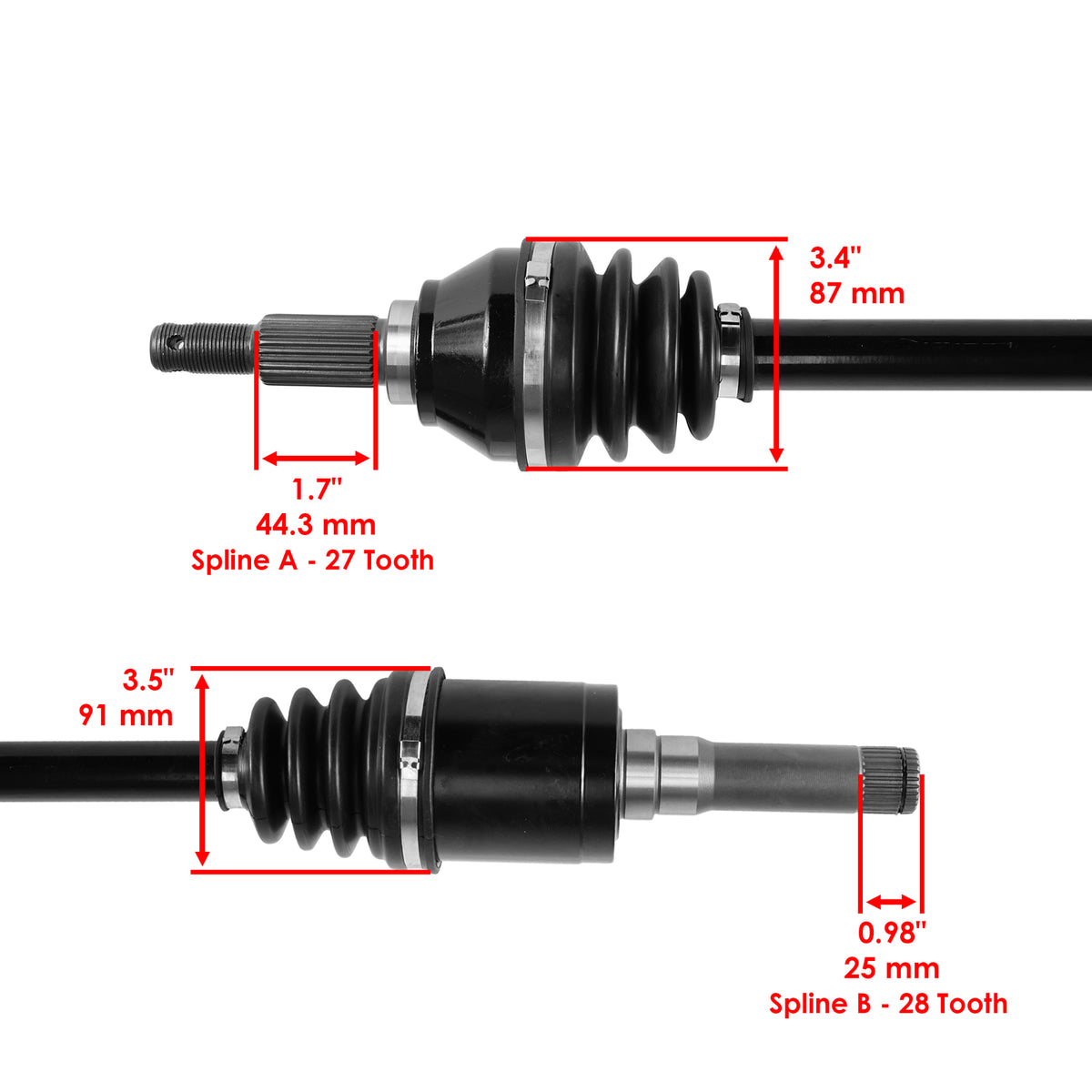 Rear Left Complete CV Joint Axle Replacement for John Deere Gator XUV 825I 4X4 (2018–2024)