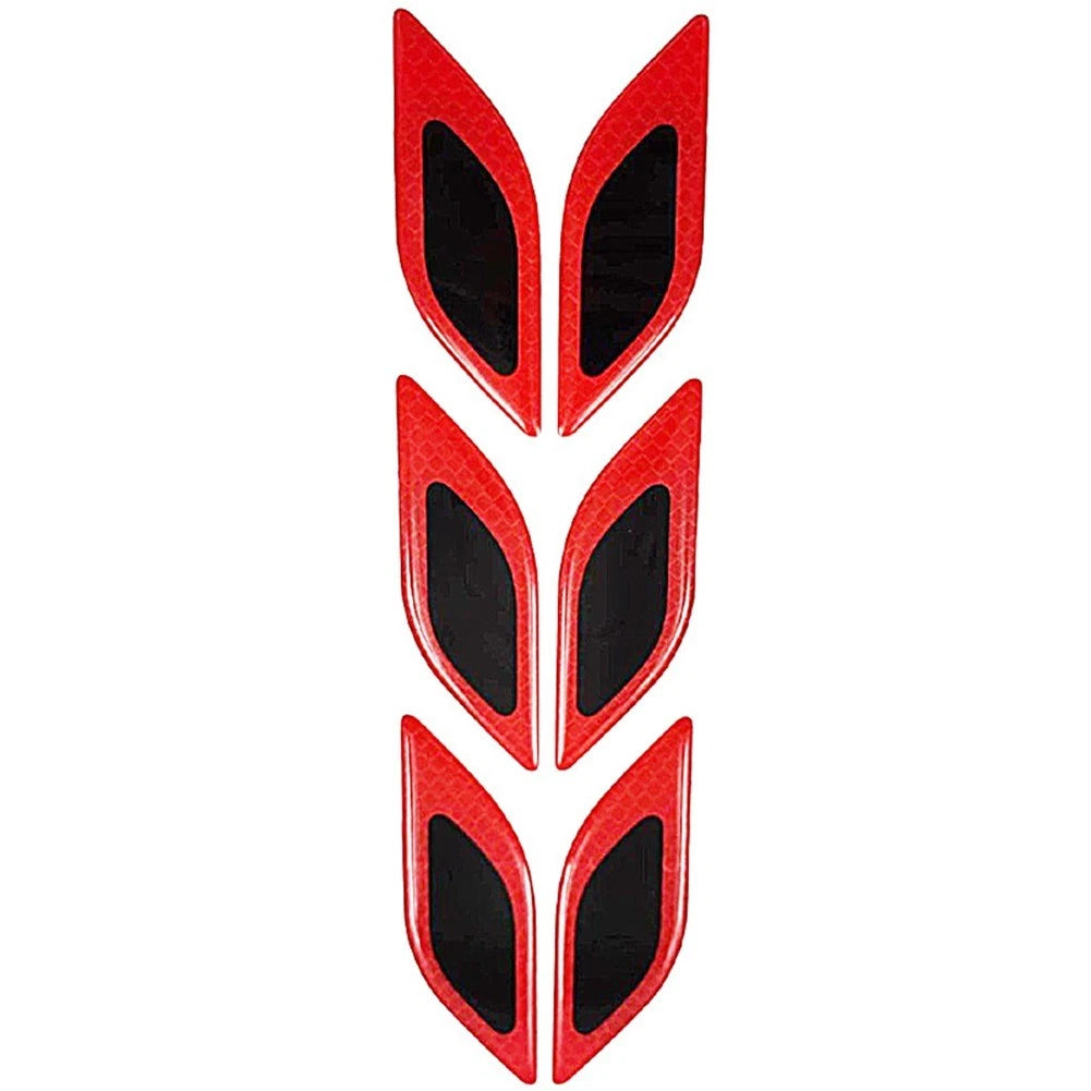 Pack of 6 Reflective Strip Stickers for Car Visibility Enhancement