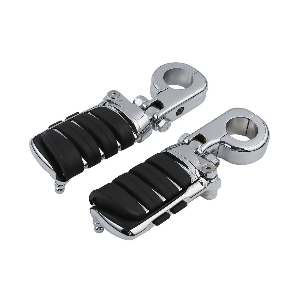 Chrome Highway Footpegs Clamps for Harley (1-1/4" Engine Guard)