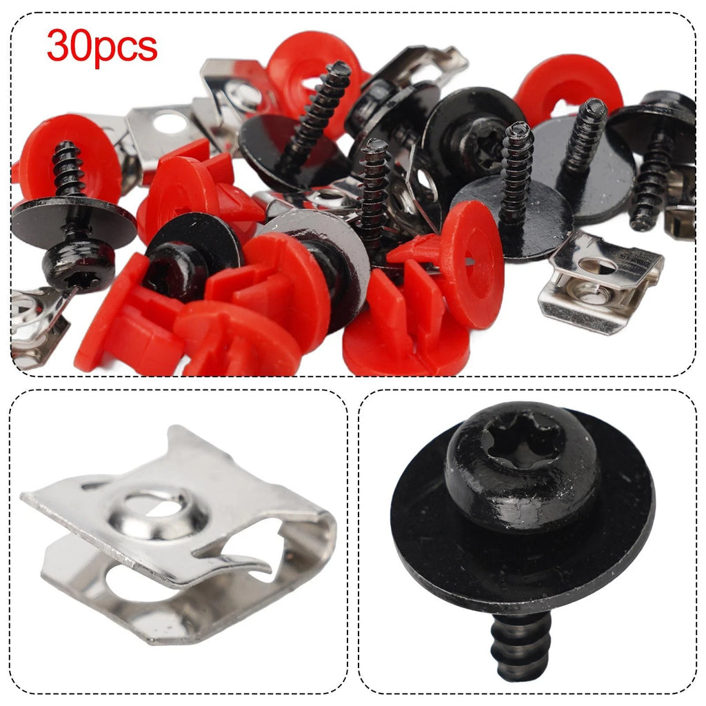 10pcs Engine Undertray Cover Screw Bolt Nut Clamp Kit for Ford