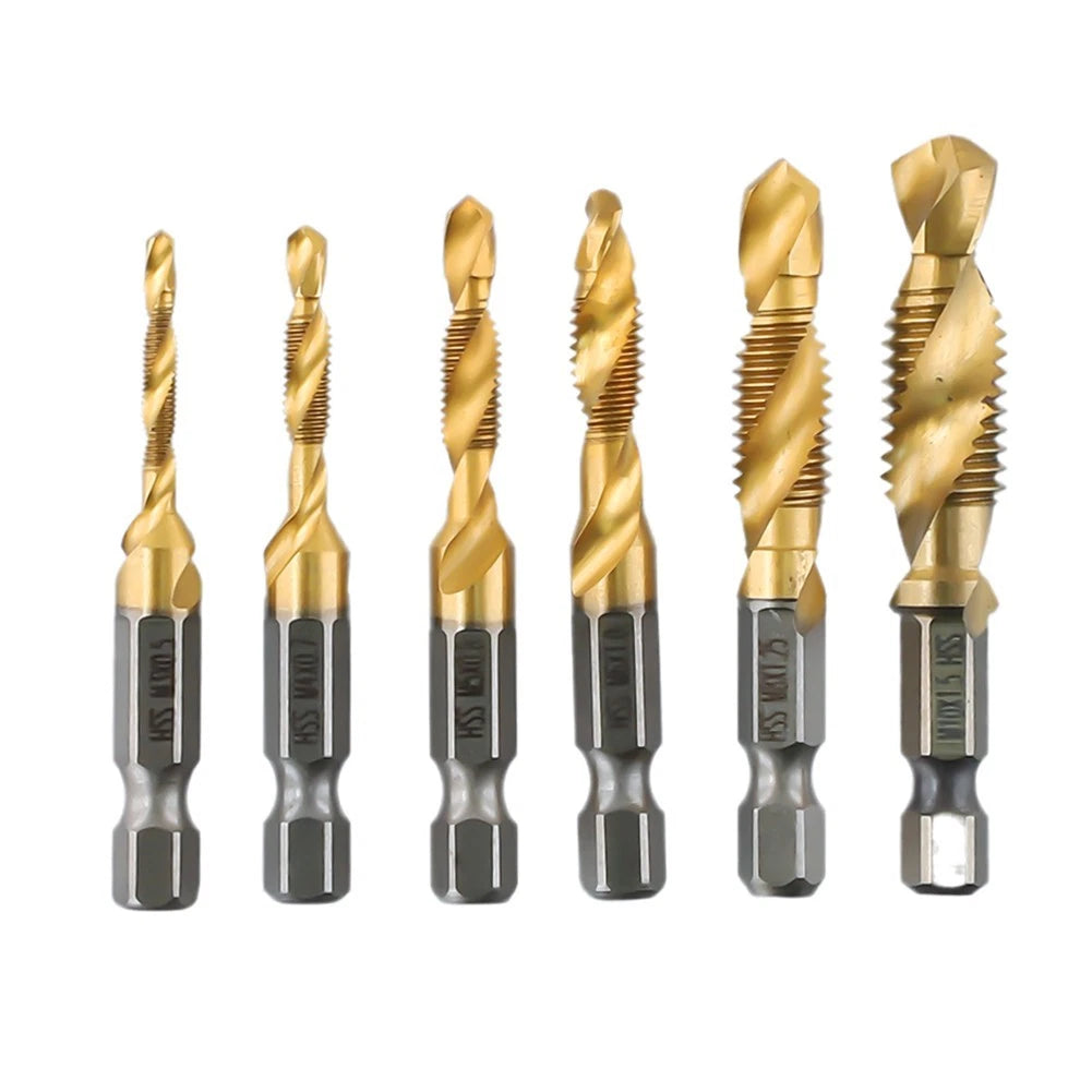 6pcs Thread Tap Set M3 M5 M6 M8 M10 for Various Materials