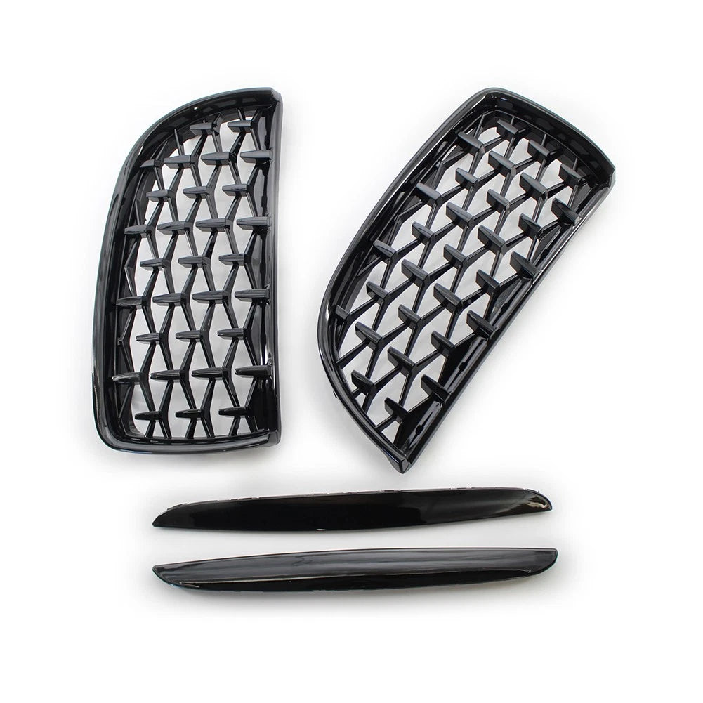 Diamond Black Front Kidney Grill for BMW 3 Series E90/E91 (2005–2008)