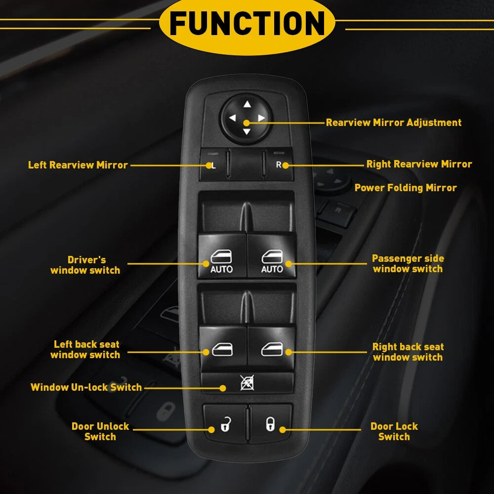 Front Door Power Window Control Switch for Dodge Ram 1500 2500 3500 (2013–2015)
