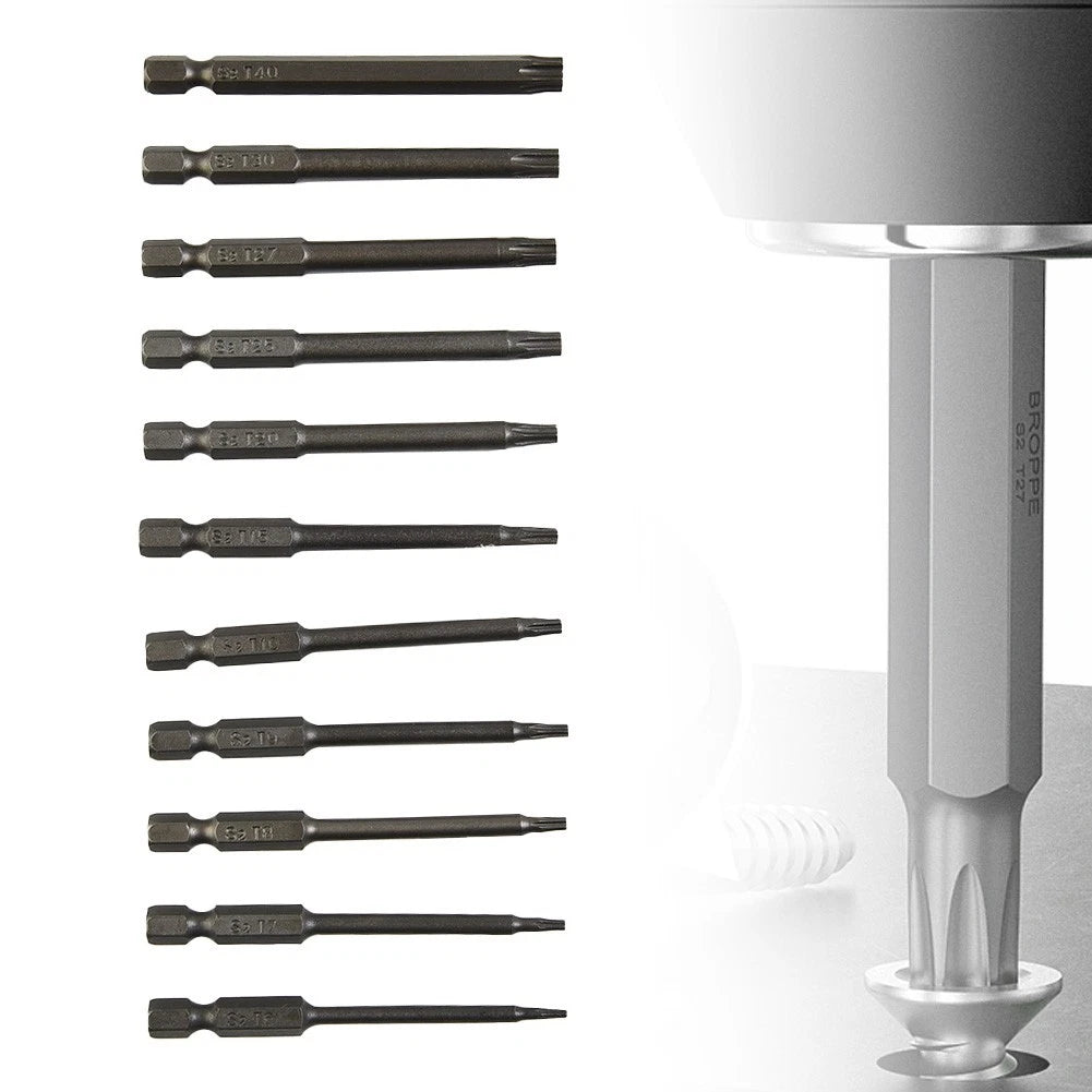 11-Piece Hex Screwdriver Bit Set for Workshop Security