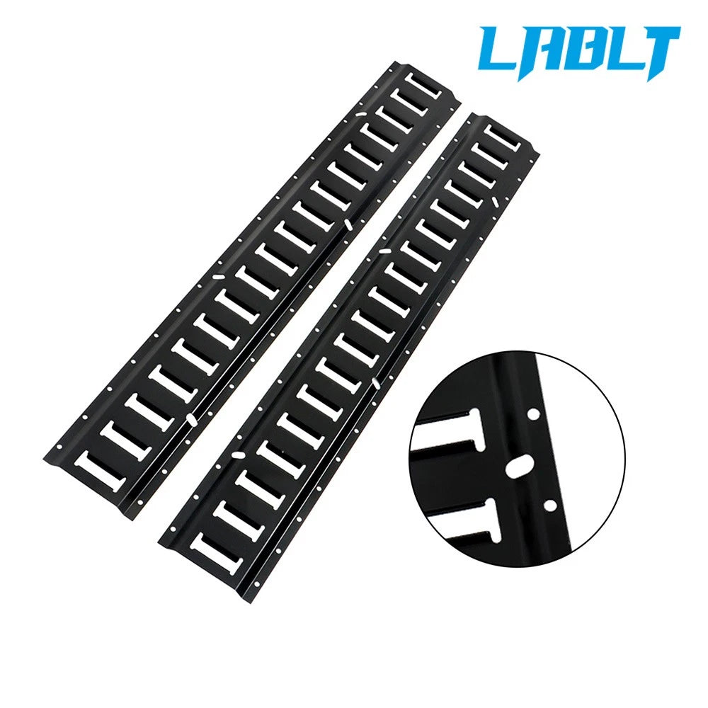 2X E Track Tie Down Rail Kit 3' Powder Coated Black for Garages Vans