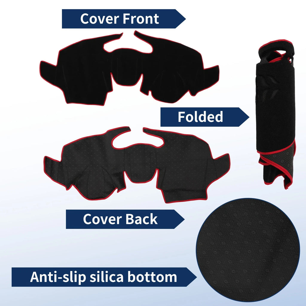 Dash Cover for Ford Ecosport (2013–2017) Polyester Black Red Edge Set