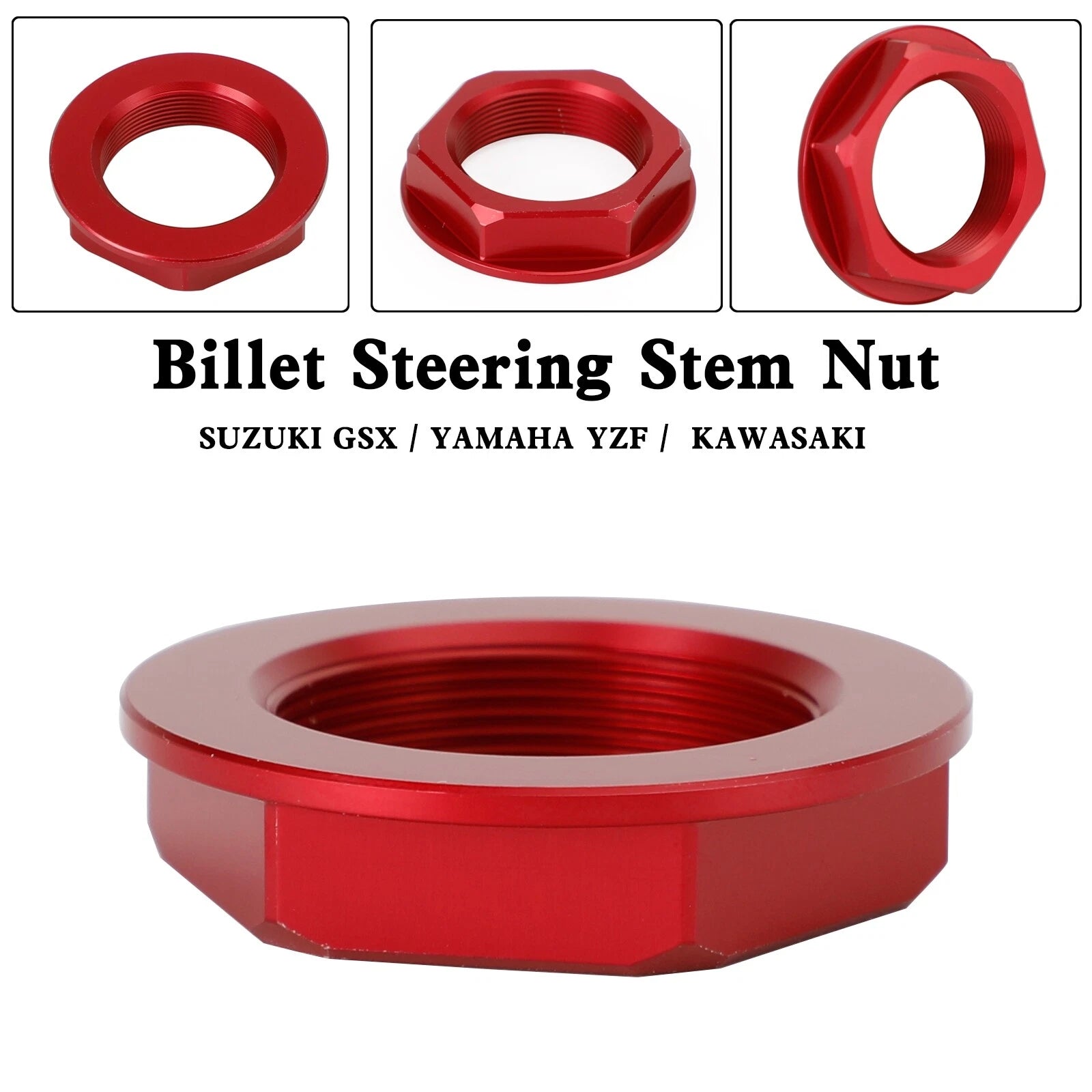 Billet Steering Stem Nut for Suzuki GSXR 600/750, YZF-R1, ZX6R, S1000RR (T9)