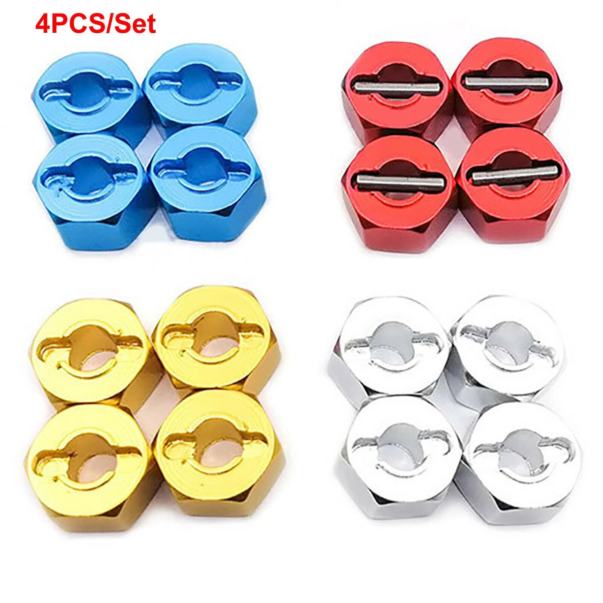 4-Pack Wheel Hub Hex Adapter Mount for Traxxas Slash HQ734