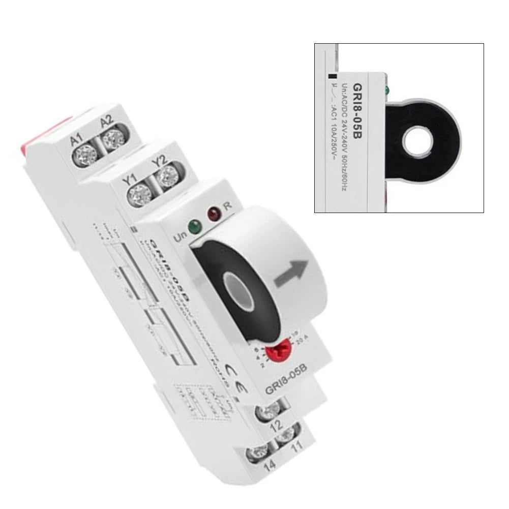 AC DC Current Relay 24V 240V for Motor Control with LED and DIN Rail Mount