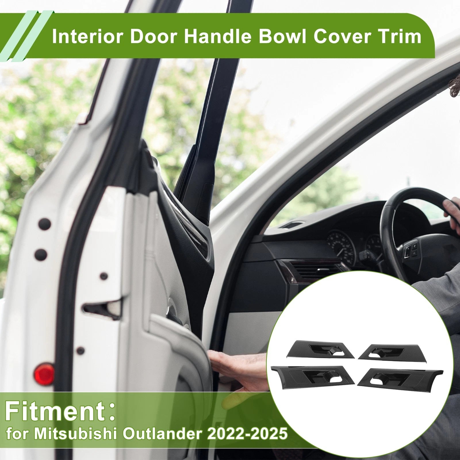 Interior Door Handle Bowl Cover Trim Replacement for Mitsubishi Outlander (2016–2021)