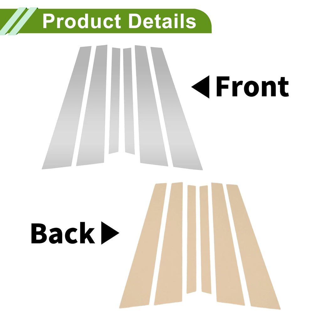 Door Pillar Window Trim Kit 6 Pcs Replacement for BMW 7-Series (1995–2001)