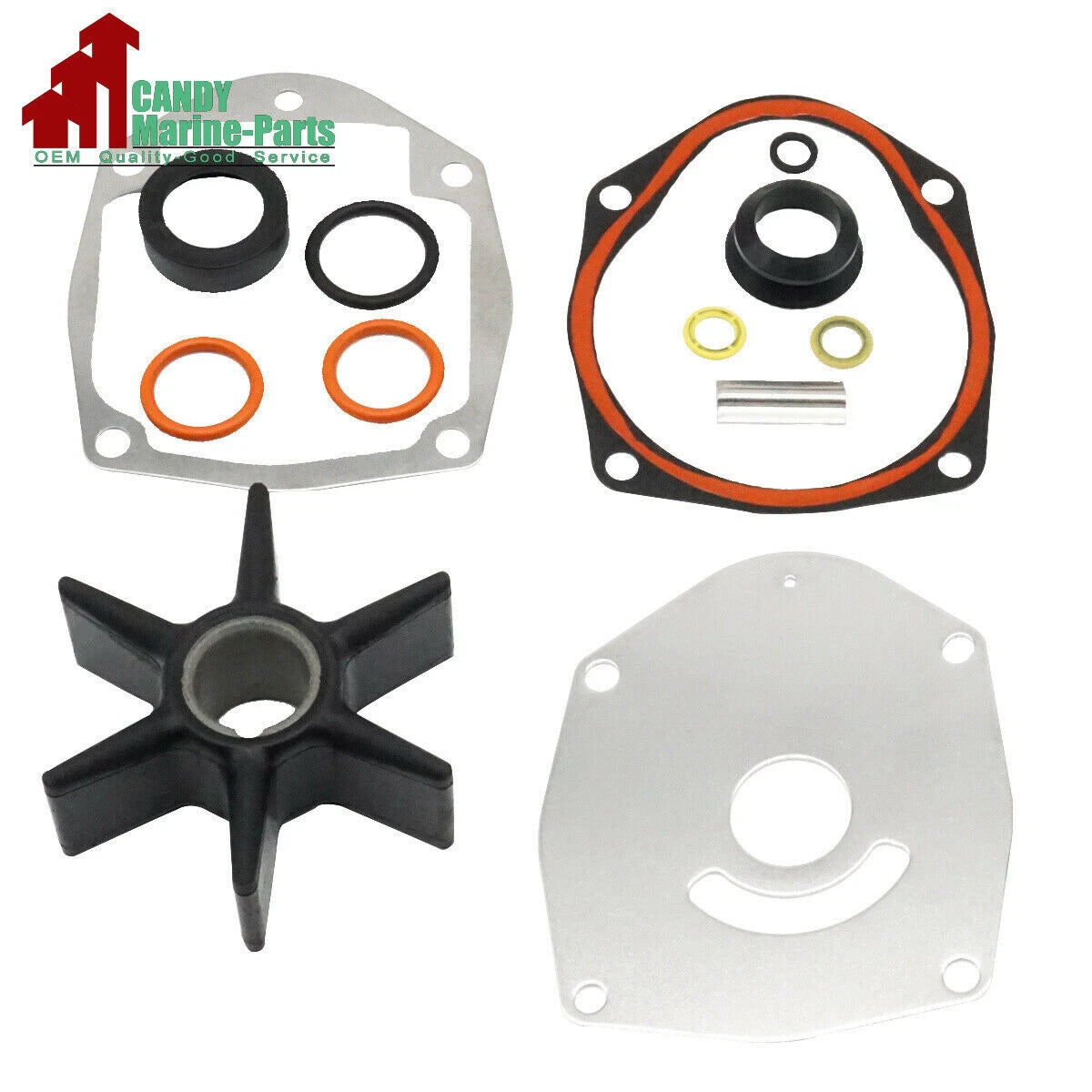 Water Pump Impeller Kit for Mercury Mariner (OEM, 47-43026Q06, 43026Q06, 18-3214)
