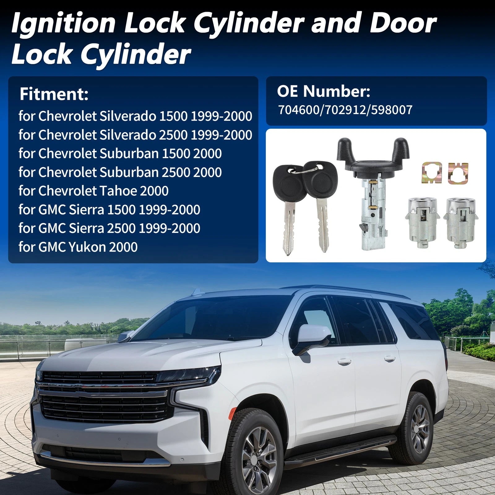 Ignition Lock Cylinder and Door Lock Replacement for Chevy Silverado 1500 (2007–2013)