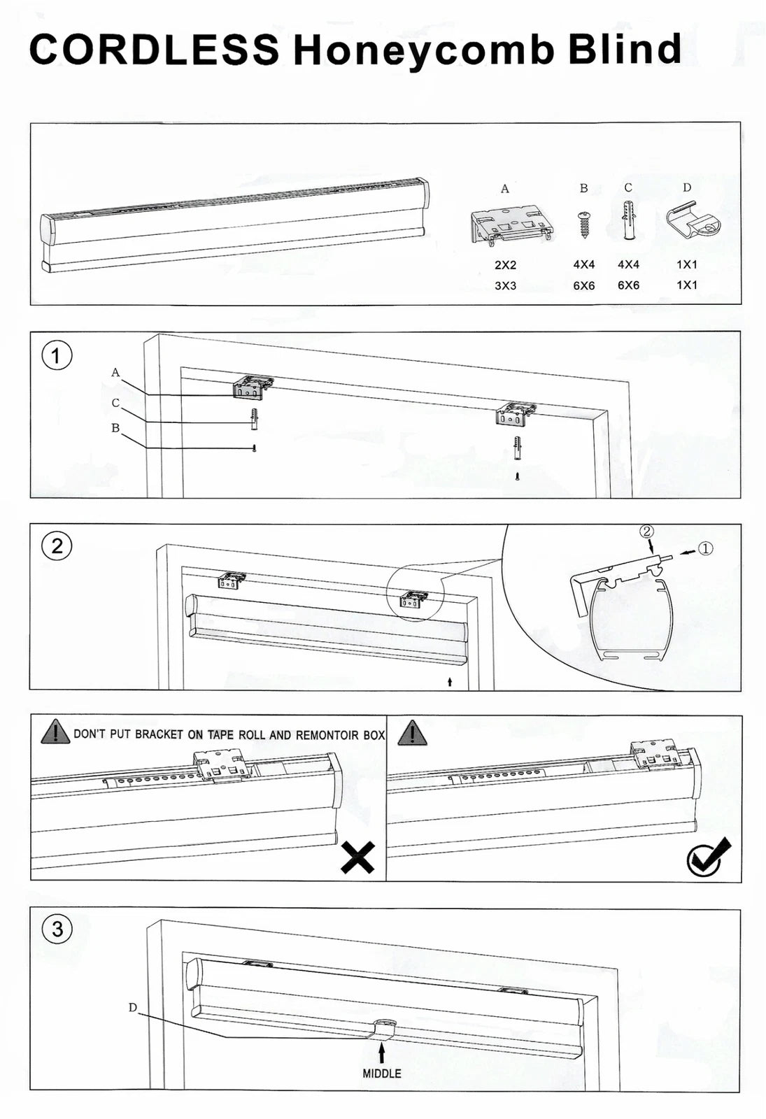 Cordless Cellular Shades for Window (36" W x 48" H)