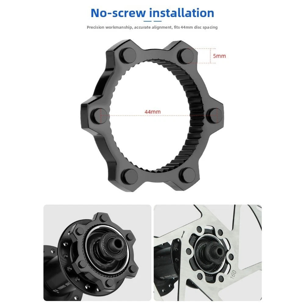 6-Bolt Disc Brake Adapter for Centerlock Bicycle Hubs (6061 Type)