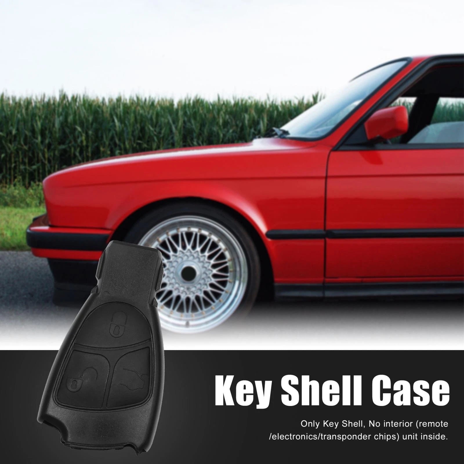 Car Key Fob Shell Case Replacement for Mercedes-Benz C E B S CLS CLK ML (3 Button)
