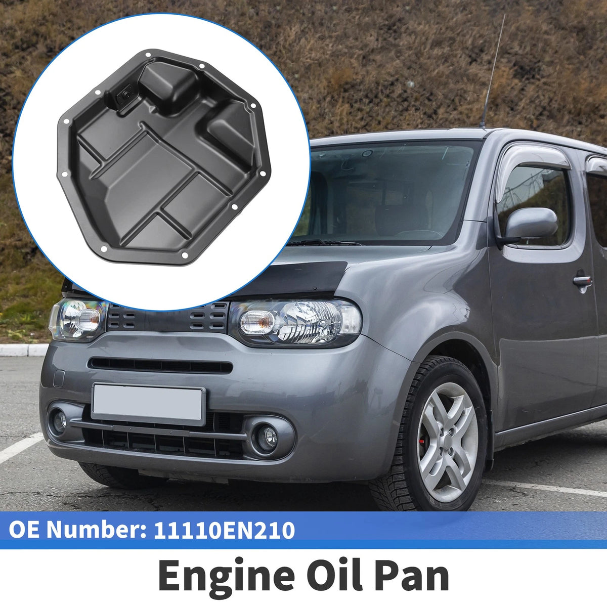 1 Pc Engine Oil Pan for Nissan Cube (2009–2014) No.11110EN210 Iron Black